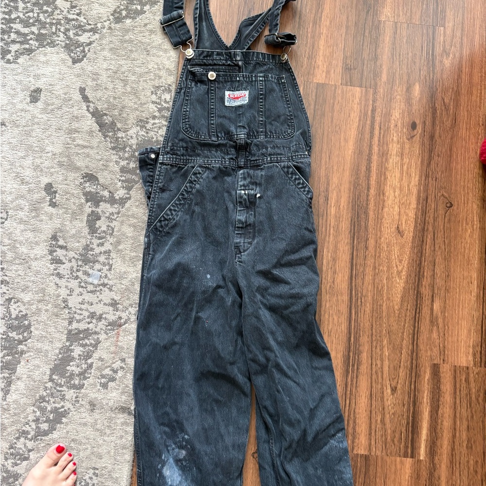 Black Denim Overalls